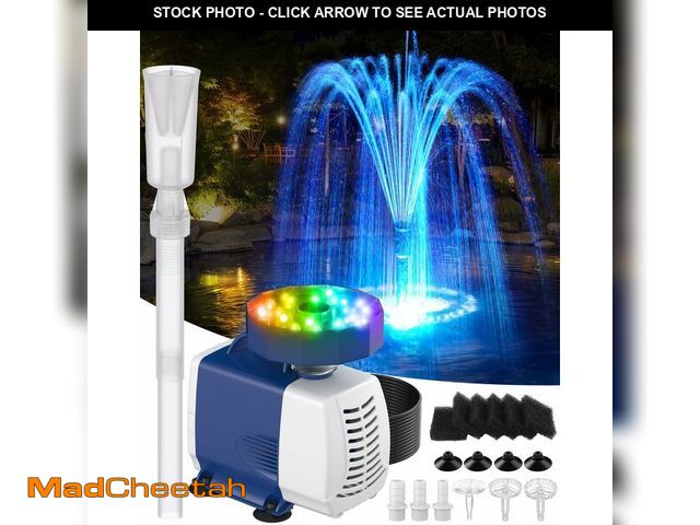 Lot 74-13956481 - ZoneJoy Submersible Pump RGB Pond Filter System Kits,3-in-1 Pond Filter Fountain with Colorful Light...