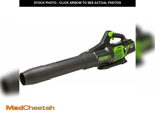 Lot 74-14305622 - Greenworks 80V (730 CFM / 170 MPH) Cordless Brushless Axial Leaf Blower, Everyday Yard Cleanup for D...