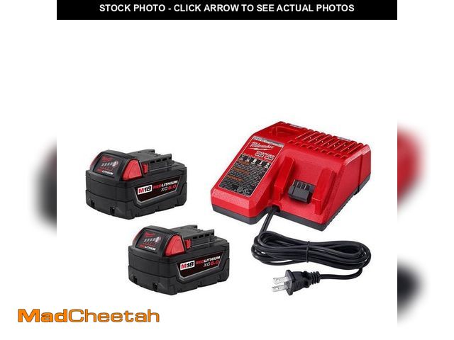 Lot 74-13039105 - Milwaukee M18 18-Volt Lithium-Ion XC Starter Kit with Two 5.0Ah Batteries and Charger - UNUSED