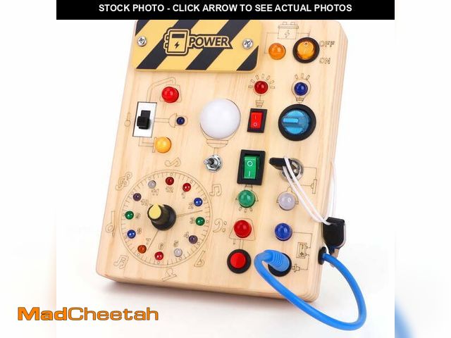 Lot 74-12973394 - Iabedi Busy Board, Montessori Toy for 1-3 Years Old, Wooden Toddler Sensory Travel Toy, Ideal Gift f...