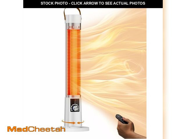 Lot 74-12633277 - Outdoor Heater for Patio, 1500W Infrared Electric Heaters Indoor w/Remote, 60 degree Oscillation, 9H...