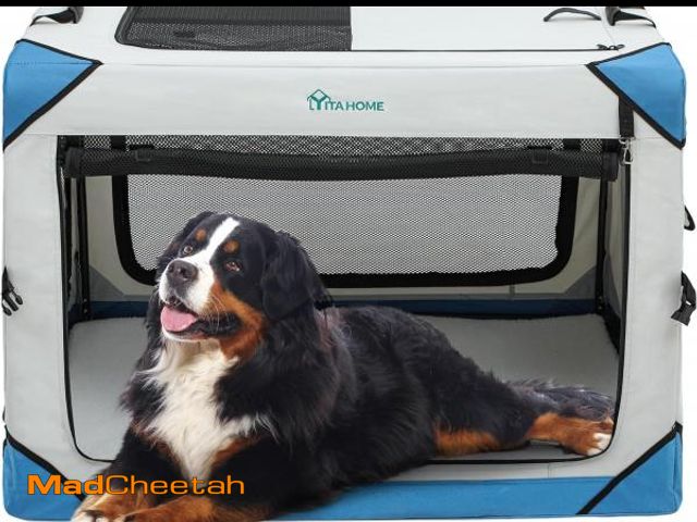 Lot 74-12137401 - YITAHOME Collapsible Dog Crate, 4-Door Portable Travel Dog Crate, 4-Door Folding Soft Dog Kennel wit...