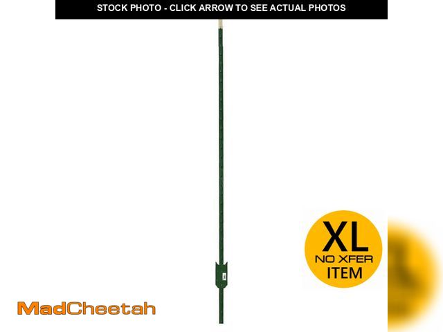 Lot 74-14343125 - 1-3/4 in. x 3-1/2 in. x 6-1/2 ft. Green Steel Fence T-Post with Anchor Plate(6-Pack) - USED