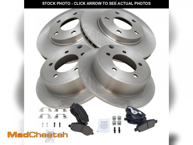 Lot 74-12371239 - TRQ Front &amp; Rear Brake Pad &amp; Rotor Kit Ceramic Compatible with 2008-2016 Mitsubishi Lancer -...