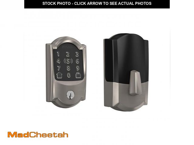 Lot 74-12442003 - Schlage BE499WB CAM 619 Encode Plus WiFi Deadbolt Smart Lock, Keyless Entry Touchscreen Door Lock wi...