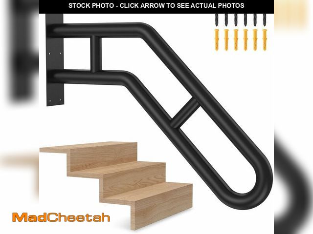 Lot 74-13698052 - Handrail for Outdoor Grab Bar Frossvt Wall Mount Handrail, 25.8'' Garage, Porch, Garden 1 to 3 Steps...