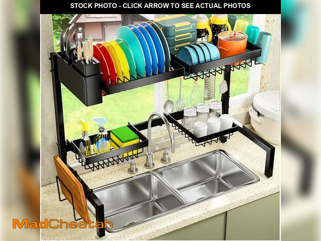 Lot 74-12609433 - YKLSLH 4 Baskets Over The Sink Dish Drying Rack, Extendable Large Capacity Sink Rack, Metal Drying R...