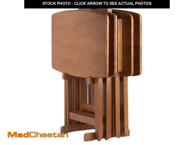 Lot 74-12746844 - WINSOME WOOD Dylan 23.62 in. Oversize Teak 5-Piece Snack Table - UNUSED