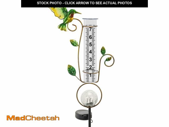 Lot 74-14145603 - BUARO8AGA Rain Gauge Outdoor, for Women/Mom/Grandma, Upgraded Solar Rain Gauges Hummingbird with Col...