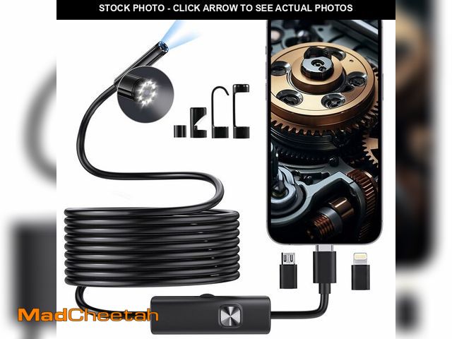 Lot 74-14380097 - Endoscope Camera with Light, 1920P HD Borescope with Dimmable LED, Endoscope Camera for iPhone &amp;...