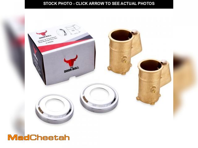 Lot 74-12112387 - Brass Pool Rail Anchor and Escutcheon Set Ã¢â¬â 2 Pack Inground Anchors with 4" Depth Ã¢â¬â Fi...