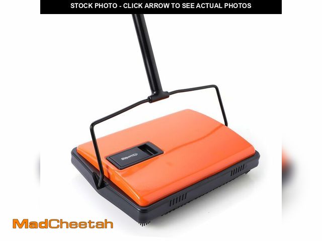 Lot 74-13623322 - CLEANHOME Manual Carpet Sweeper for Pet Hair - Rotating Brush Floor Sweeper, Lightweight Push Broom ...