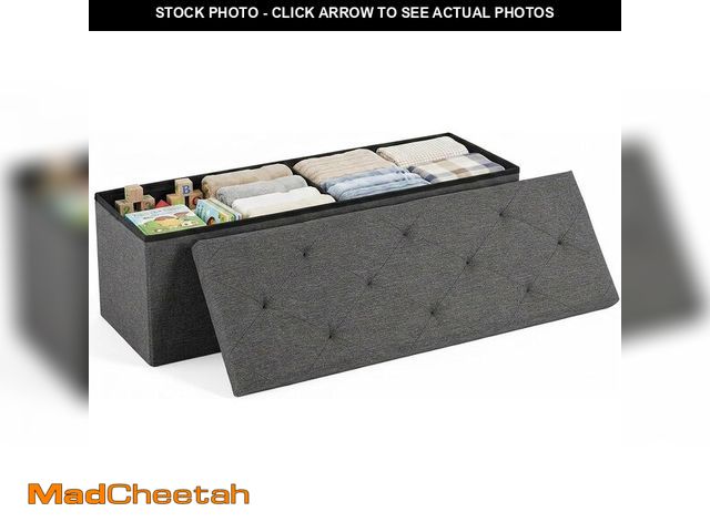 Lot 74-14581785 - DUMOS 43 Inch Folding Storage Ottoman Bench, Large Ottoman with Storage - UNUSED