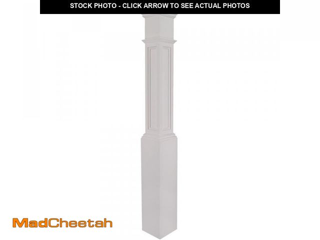 Lot 74-12470805 - Stair Parts 4093 55 in. X 6-1/4 in. Primed White Flat Panel Box Newel Post for Stair Remodel - UNUSE...
