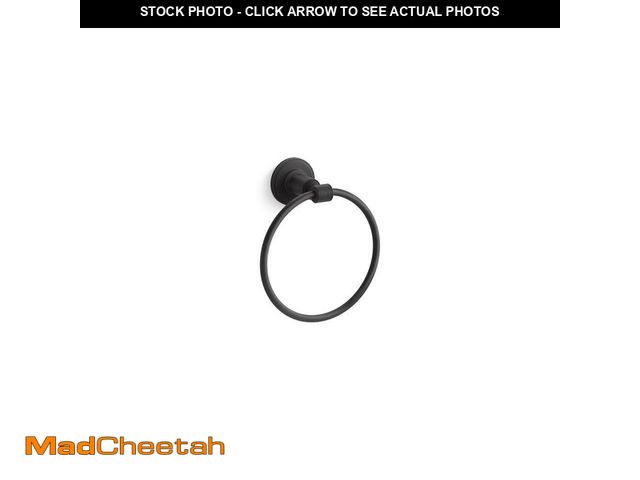 Lot 74-13002209 - *SCRATCHED/DIRTY/MISSING SOME HARDWARE* KOHLER Torrington Wall Mounted Towel Ring in Matte Black *SC...