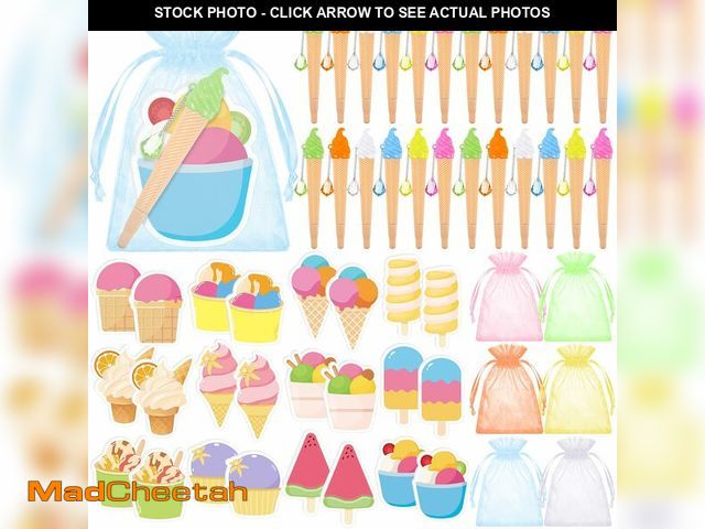 Lot 74-14148059 - Gueevin 72 Pcs End of Year Student Gifts from Teacher Bulk Ice Cream Ballpoint Pens with Sticky Note...