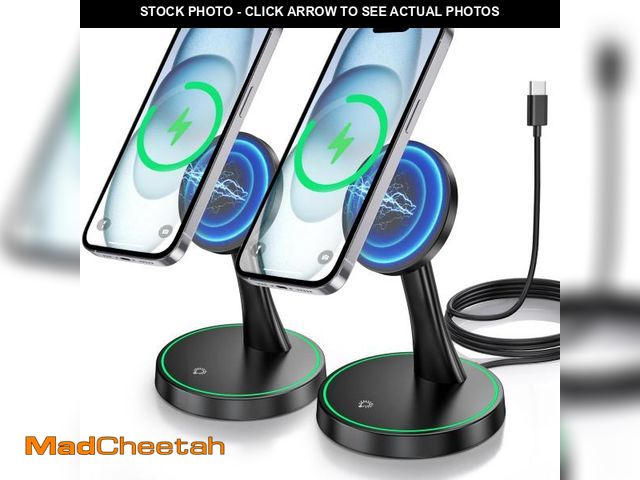 Lot 74-12302254 - 2 Pack Magnetic Wireless Charger Stand 15W Fast Mag-Safe Charger for iPhone 16/16 Pro/16 Plus/16 Pro...
