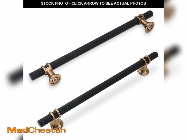 Lot 74-12713816 - KOMOTIA 10 Pack 10 Inch Cabinet Pulls knurled Matte Black and Champagne Bronze Kitchen Cabinet Handl...