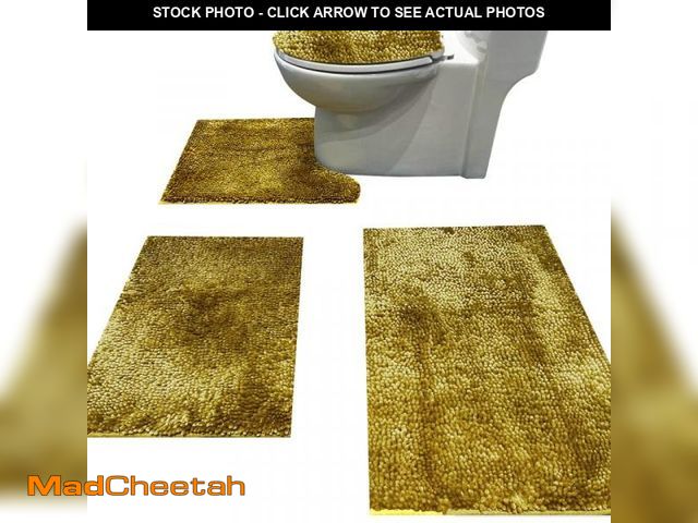 Lot 74-12439040 - Madeals Chenille Bath Rug Sets 4 Piece with Toilet Lid Cover and Rug Set Combo, Soft Shaggy Bath Rug...
