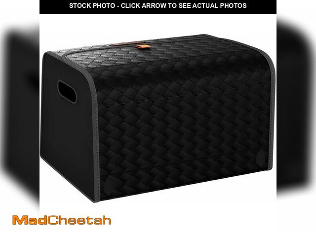 Lot 74-14282934 - GMQ Leather Car Trunk Organizer for SUV,Car Organizers and Storage with Collapsible Storage, Large C...