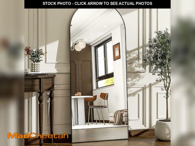 Lot 74-13836624 - WISSMIELS 57" x 20" Arched Full Length Mirror - Wall Mounted/Floor Mirror Aluminum Alloy Frame Full ...
