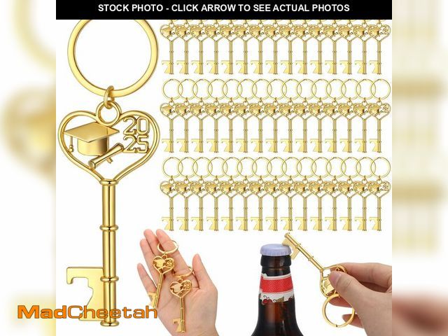 Lot 74-12456588 - Misdary 50 Pcs Graduation Party Favors for Guests Golden Graduation Cap Bottle Openers 2025 Graduati...