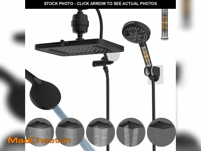 Lot 74-12603608 - Hibbent Upgraded 5-spray 13'' Dual Filtered Rainfall Shower Head Combo, High Pressure 10-setting Han...