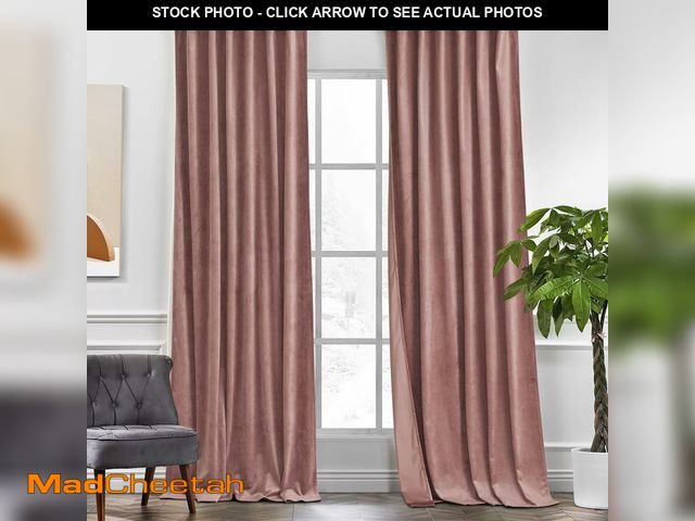 Lot 74-13626592 - KGORGE Wild Rose Velvet Curtains 96 inches 2 Panels, Velvet Blackout Curtains for Bedroom Living Roo...