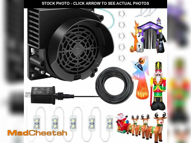 Lot 74-12973510 - Inflatable Fan Replacement 12V 1.5A, Mini Air Blower Fan with 12V 2A Adapter and 5 LED Bulbs for Hal...