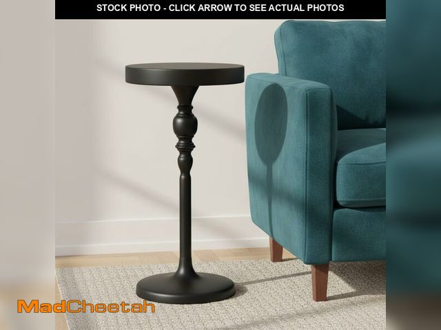 Lot 74-14266042 - CroBlissful Black Metal Martini Table 9.5 x 9.5 x 20.5 Inch Round Drink Side Table Pedestal Accent T...