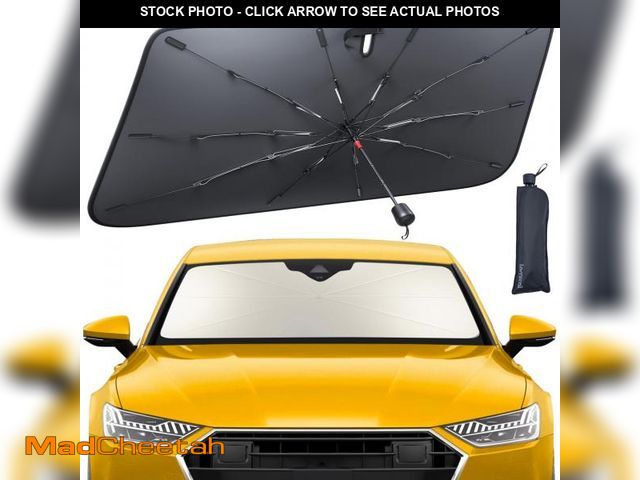 Lot 74-12048220 - Car Windshield Sun Shade Umbrella - Lamicall [5 Layers Nano Coating][10 Fiberglass Ribs] Foldable Fr...