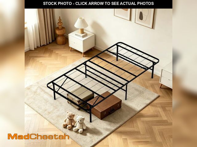 Lot 74-14070873 - WLLJOY Twin Bed Frame Folding Metal Platform Bed Frame with Heavy Duty and Strong Bearing Capacity, ...