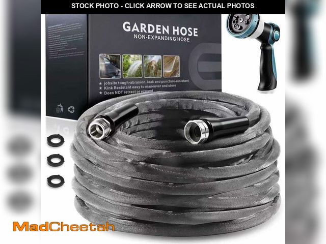 Lot 74-13953807 - Relxitl Garden Hose 100feet, Water Hose with 10 Function Hose Nozzle, NON-Expandable Hose, Tough &am...