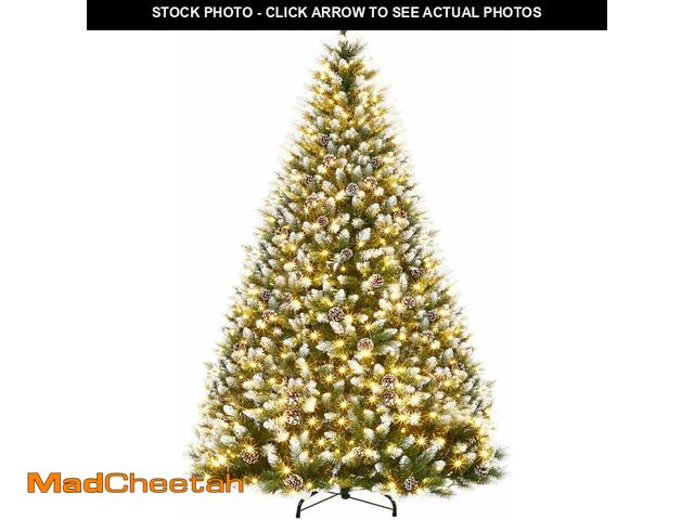 Lot 74-13419473 - (MISSING STANDARD PLUG) Garvee 6 ft Pre-Decorated Artificial Christmas Tree Prelit, Partially Flocke...