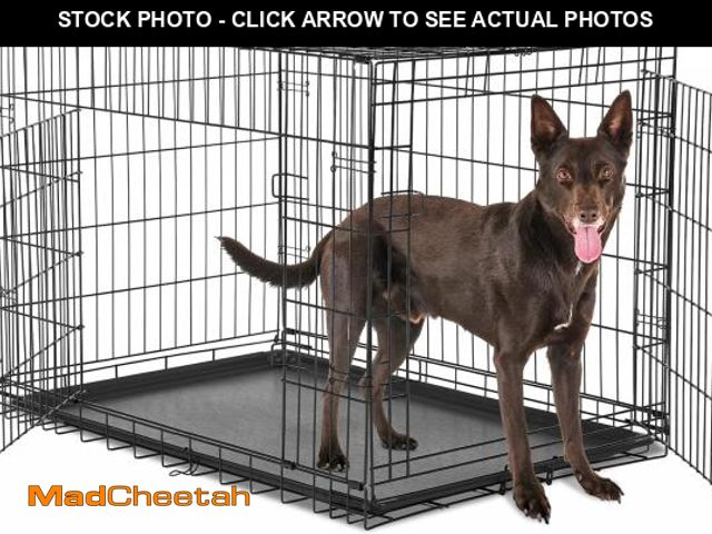 Lot 74-12098538 - Sweetcrispy Large Dog Crate with Divider Panel, 36 Inch Double Door Folding Metal Wire Dog Cage with...