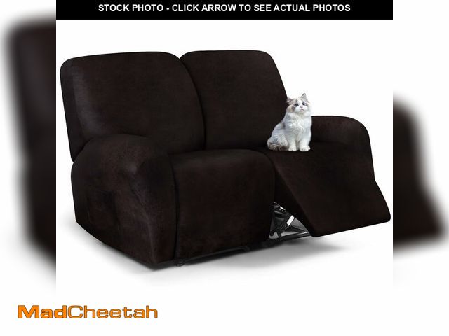 Lot 74-14377856 - ANARACHON Leather Look Loveseat Recliner Cover, 6-Pieces Stretch Dual Recliner Sofa Covers, Soft Rec...