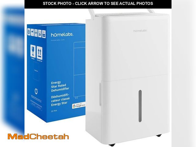 Lot 74-14449163 - hOmeLabs 32 pt. 4,500 sq. ft. with Wi-Fi Dehumidifier in White-High-Efficiency Moisture Removal with...