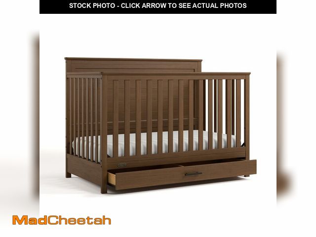 Lot 74-12823001 - Graco Tristan 5-in-1 Convertible Crib with Drawer (Hazelnut) Ã¢â¬â GREENGUARD Gold Certified, Fit...