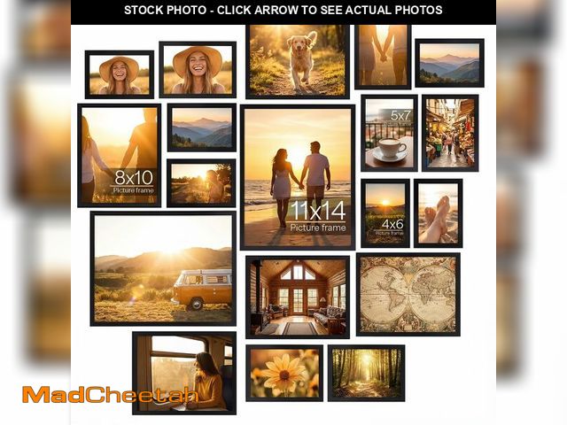 Lot 74-14427227 - Hoikwo Multi Pack Set of Black Picture Frames, Six 4x6 Six 5x7 Four 8x10 Two 11x14 for Home Wall Dis...