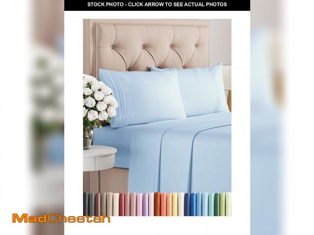 Lot 74-12441371 - Queen Size 4 Piece Sheet Set - Comfy Breathable &amp; Cooling Bed Sheets Set - Hotel Luxury Bedding ...
