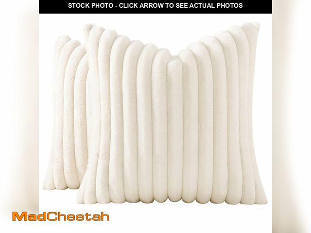 Lot 74-14381885 - JOJUSIS Pack of 2 Faux Fur Plush Decorative Throw Pillow Covers Couch Cushion Case Soft Pillowcases ...
