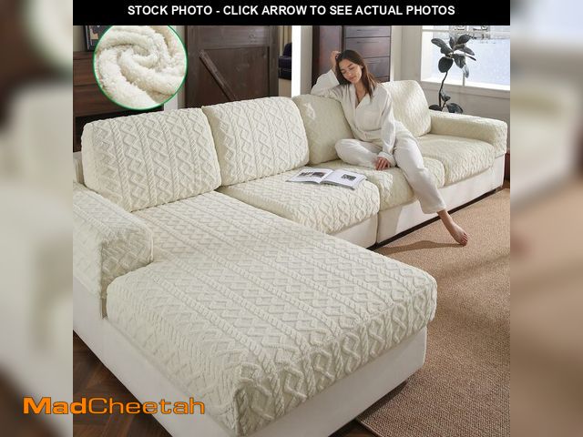 Lot 74-14211988 - OHSIO Couch Cushion Covers, Super Soft Thicker Fleece Sofa Cover Stretch Sectional Sofa Slipcover Wa...