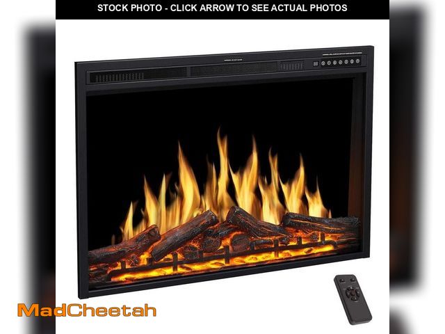 Lot 74-12659532 - Edendirect 37 in. Ventless Electric Fireplace Insert with Remote Control, Timer, Colorful Flame Opti...