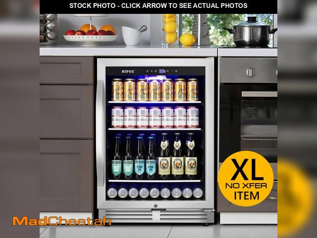 Lot 74-11914845 - Nipus 23.42 in. Single Zone 190 Can Beverage Cooler Refrigerator Built-in/Freestanding Silver Stainl...