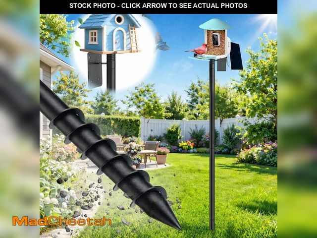 Lot 74-13989378 - cogardenshower Heavy Duty Bird Feeder Pole - 88" Adjustable Bird House Stand Outdoor, Anti-Tip Auger...