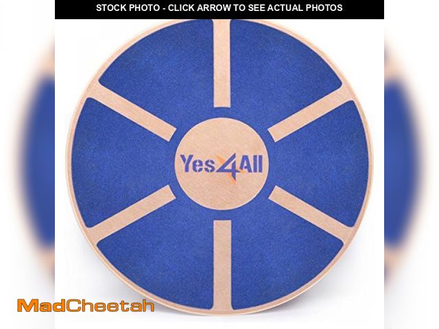 Lot 74-12399474 - Yes4All Wooden Wobble Balance Board - Exercise Balance Stability Trainer 15.75 inch Diameter - Blue ...