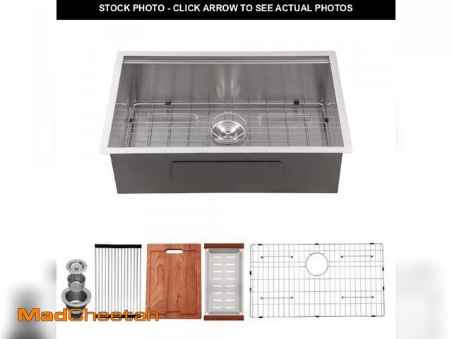 Lot 74-12094289 - LORDEAR Stainless Steel 16-Gauge 28 in. Single Bowl Undermount Workstation Kitchen Sink Basin with B...