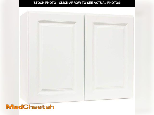 Lot 74-13098504 - Hampton Bay Hampton 30 in. W x 12 in. D x 24 in. H Assembled Wall Bridge Cabinet in Satin White - UN...