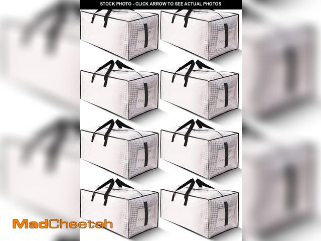 Lot 74-11907170 - HOMESURE 8 Pack Large Strong Moving Bags with Zippers &amp; Carrying Handles - Water-Resistant - Hea...