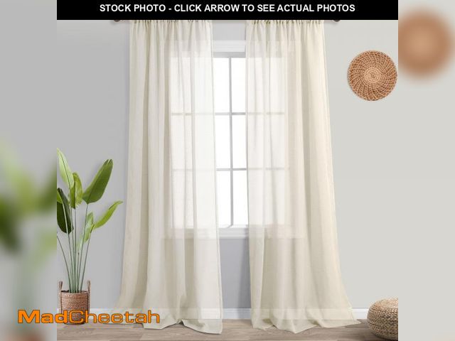 Lot 74-12438245 - KOUFALL Cream Beige Curtains for Living Room,Sheer Farmhouse Linen Look Semi Light Filtering Curtain...